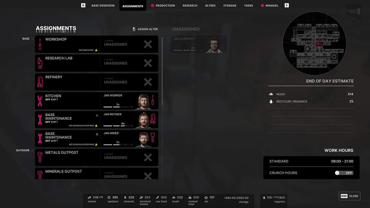 An image showing players how to manage and assign alters