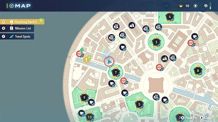 A map showing players where to find the Blue Flabebe