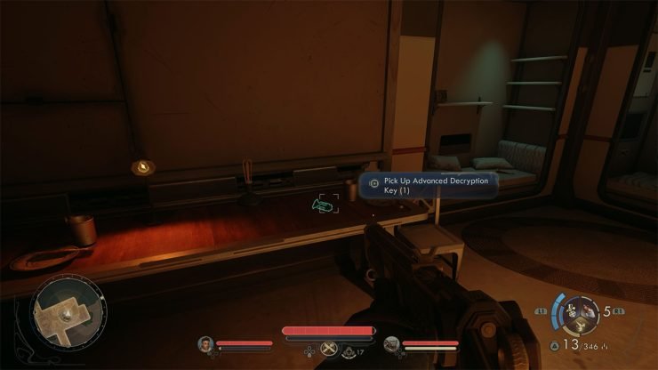 The location of the key inside the damaged house