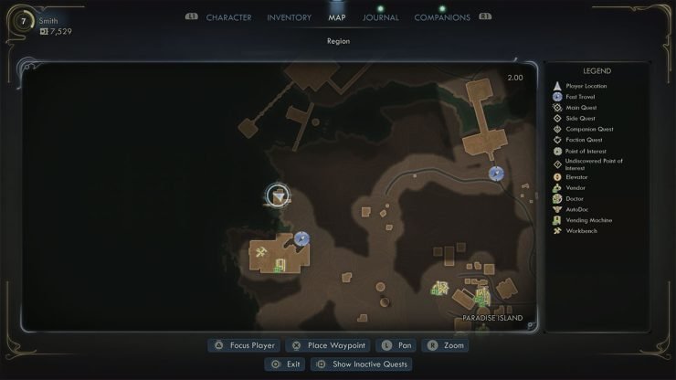 A map showing where to find the damaged house