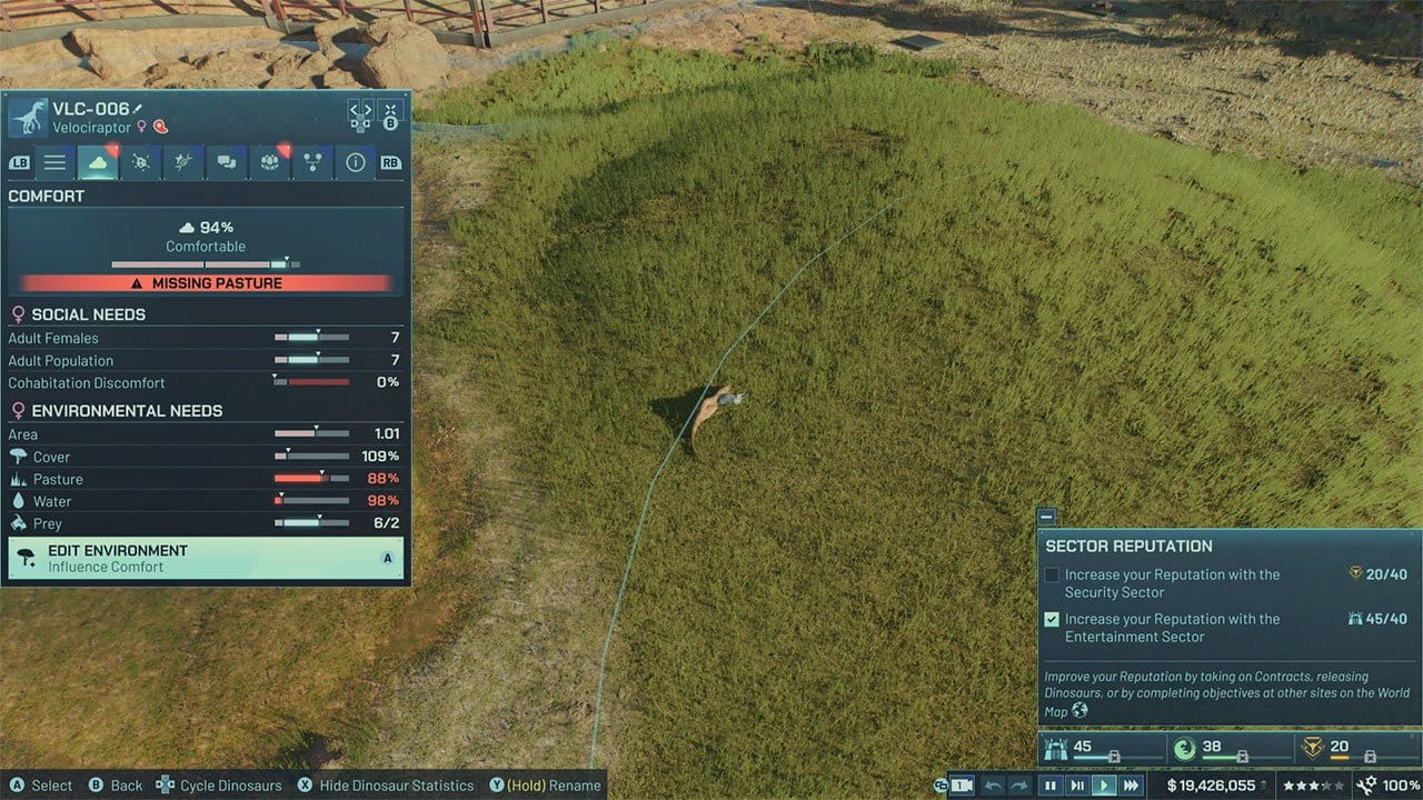 Showcasing dinosaur needs and how they are met