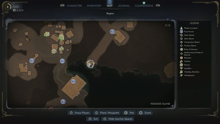 A map showing where to find the fisherman village