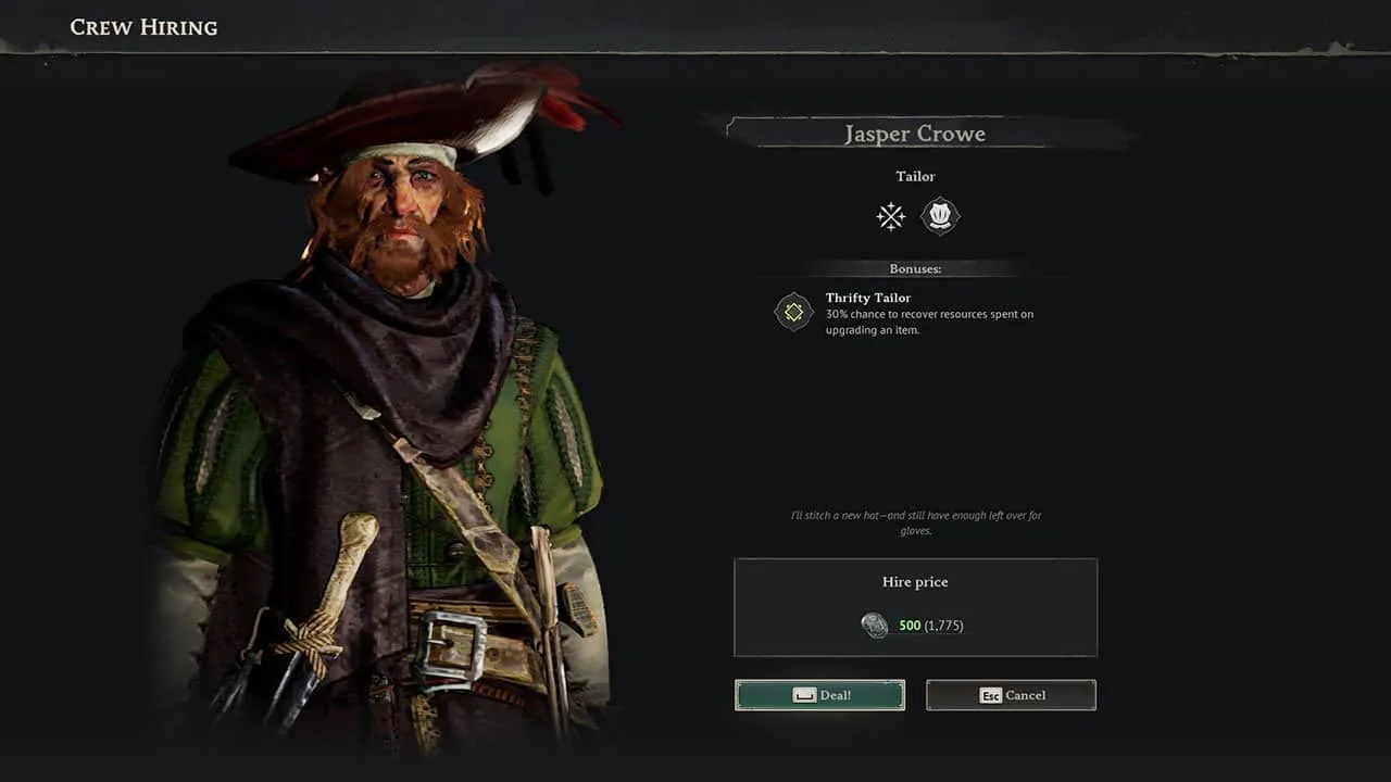 Jasper Crowe stats, abilities, and cost