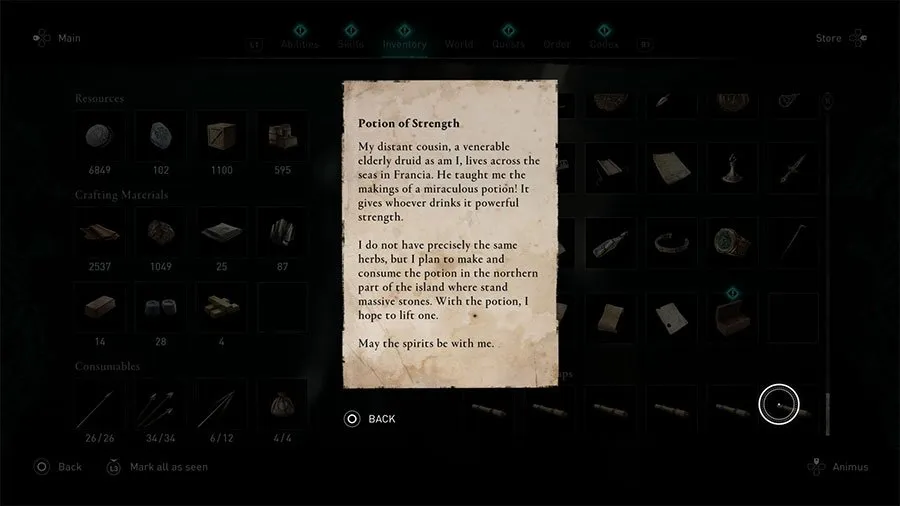 Assassin's Creed Valhalla Potion Of Strength Treasure Map Guide - Clue