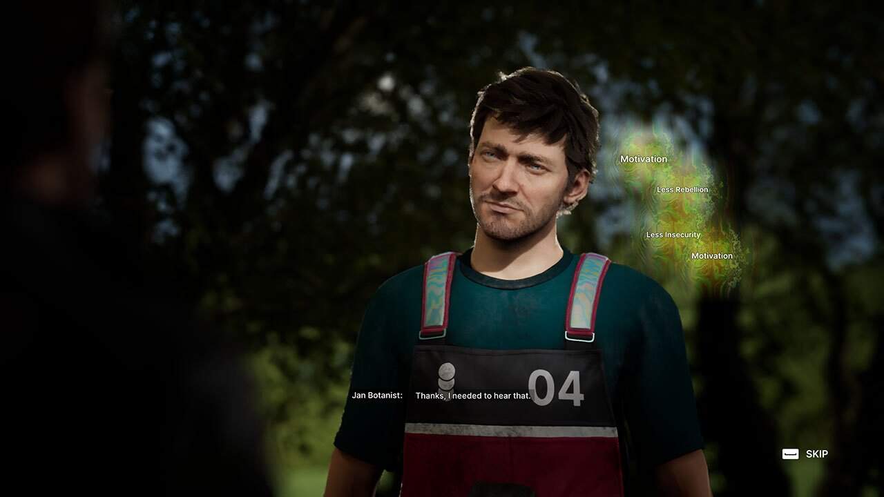 An image showing players an Alters emotional response to the choices made