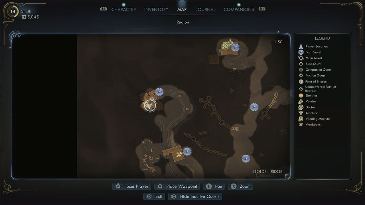 A map showing players where to find The Dream Of Stars Mural Fragment #4
