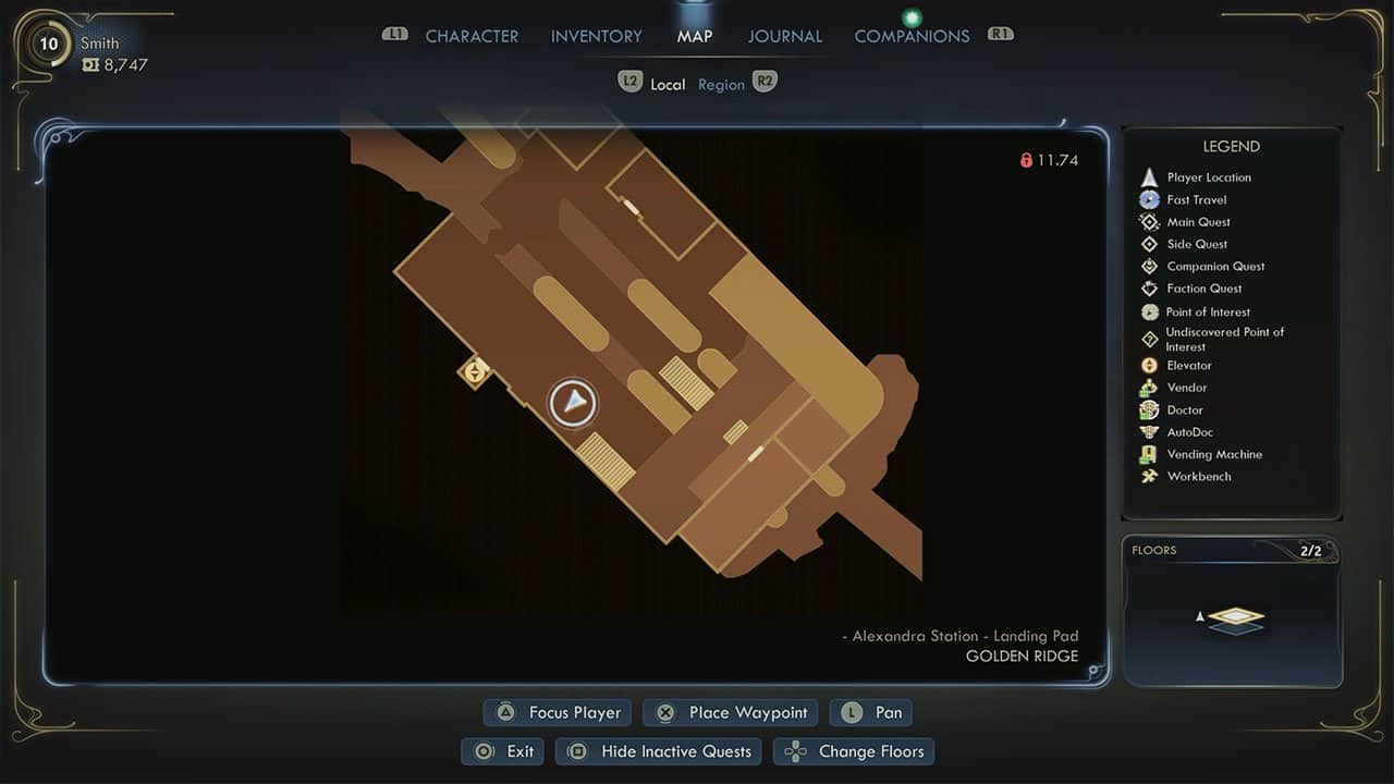 A map showing players where to find The Dream Of Stars Mural Fragment