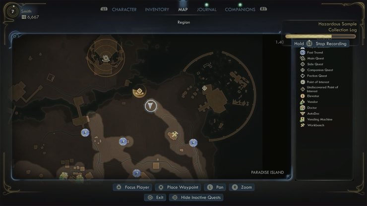 A map showing where to find the wilderness camp