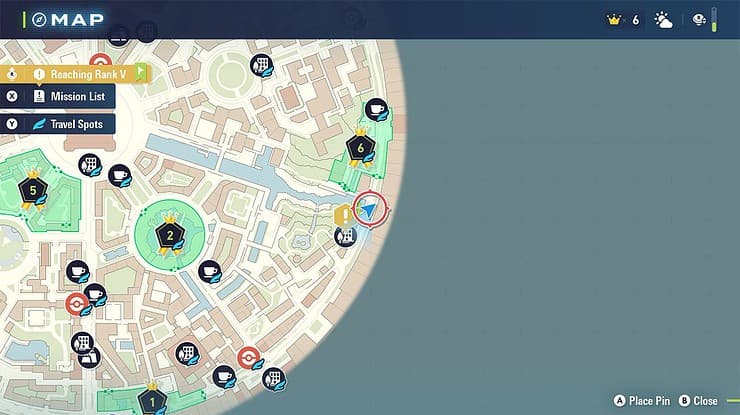 A map showing players the general area for where to find the Yellow & Red Flabebe