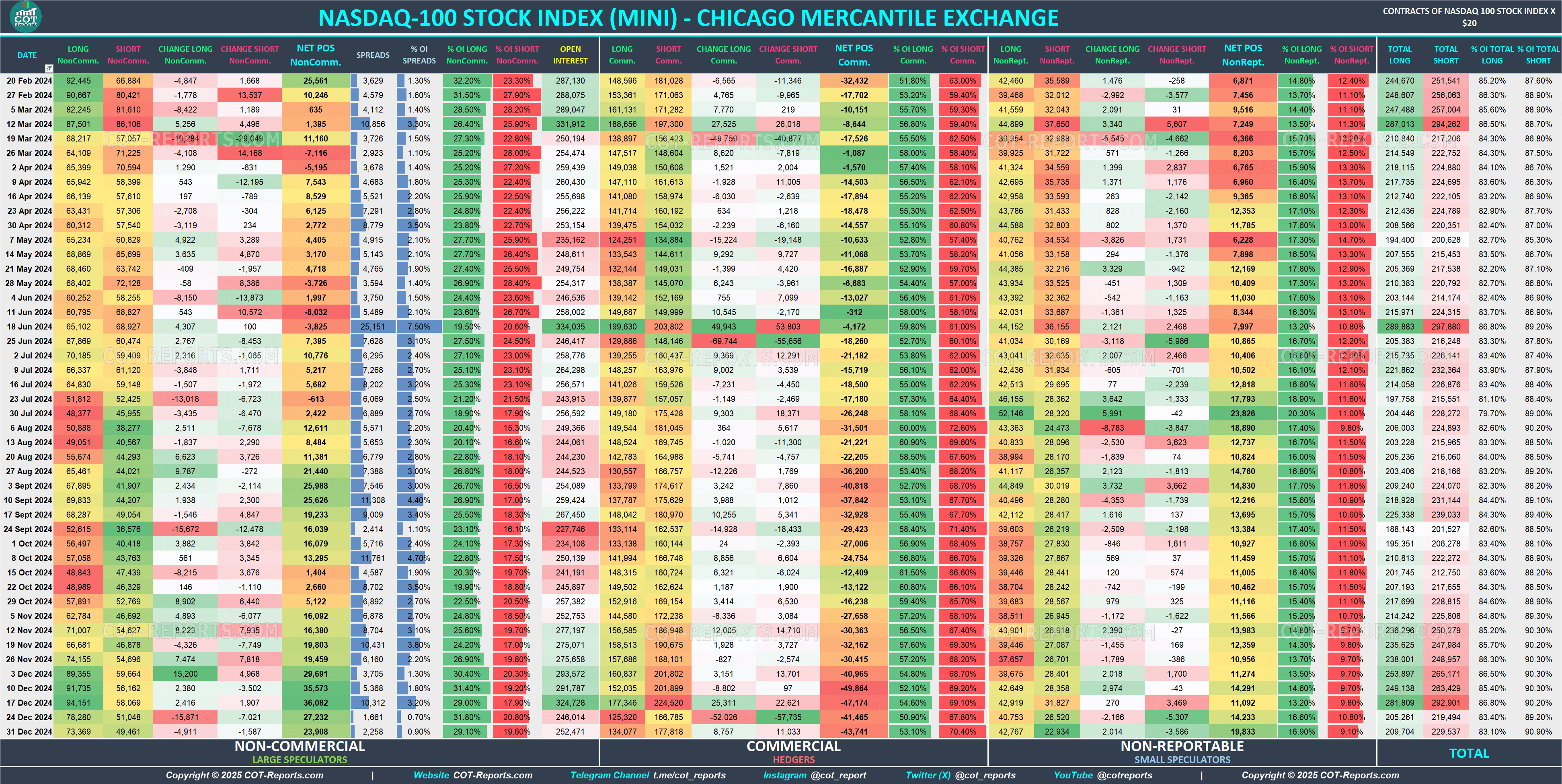 2024 NASDAQ-100 Mini NQ Detailed COT Report