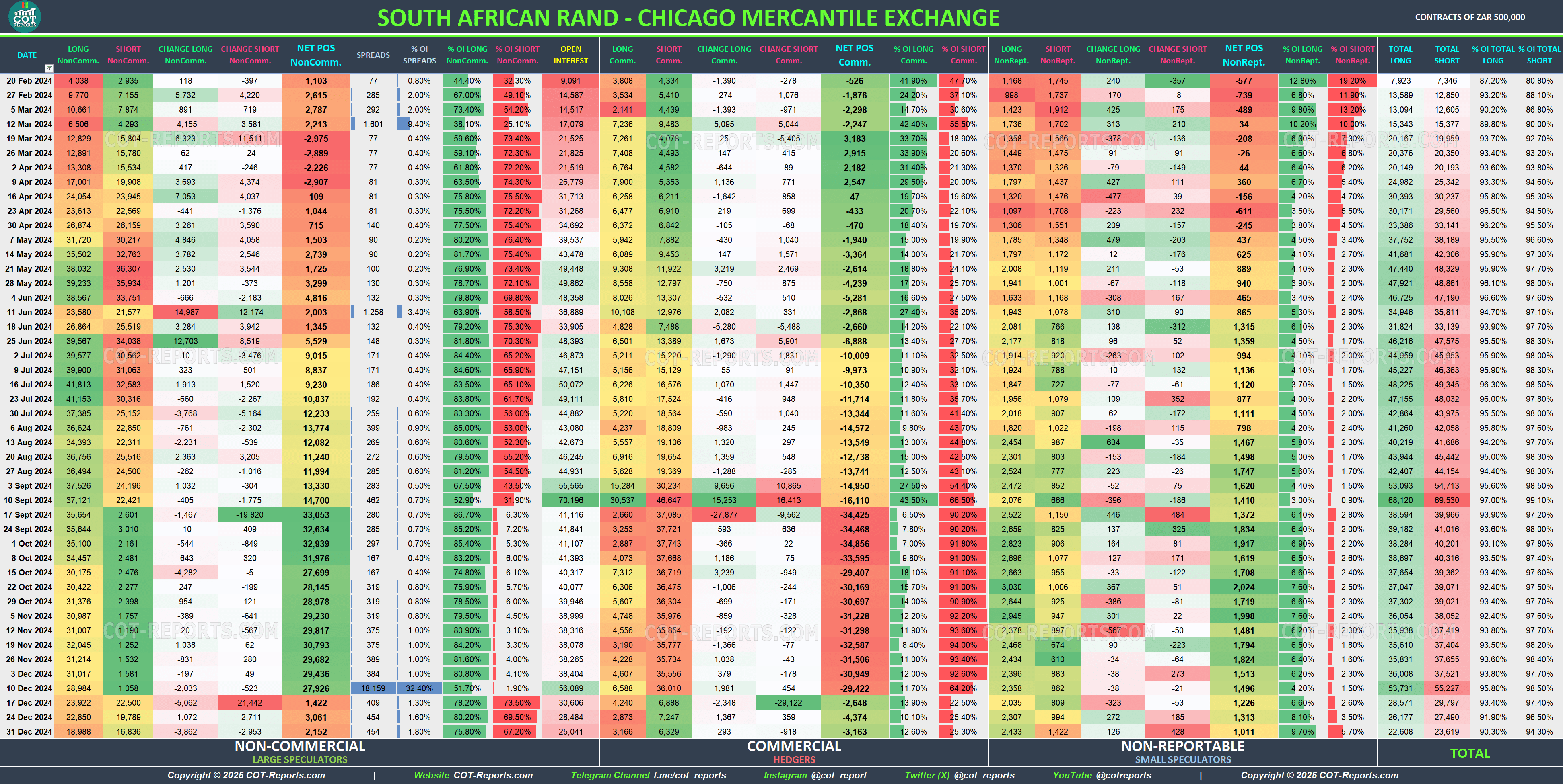 2024 South African Rand ZAR Detailed COT Report
